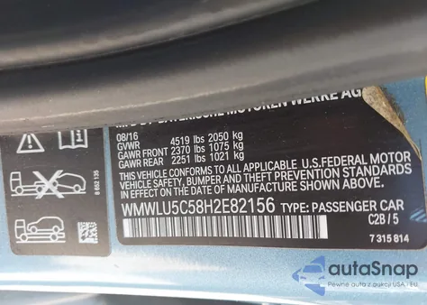 2017 Mini Clubman Cooper S from USA, damaged, VIN WMWLU5C58H2E82156